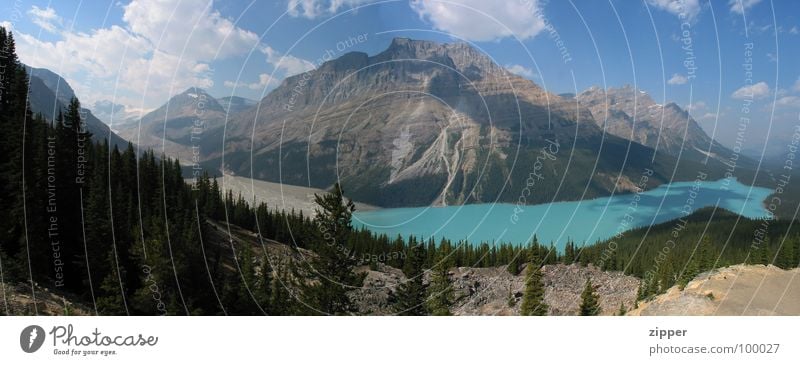 Peyto Lake Canada Vacation & Travel Panorama (View) Glacier Icefields Parkway Mountain Rocky Mountains Large Panorama (Format)