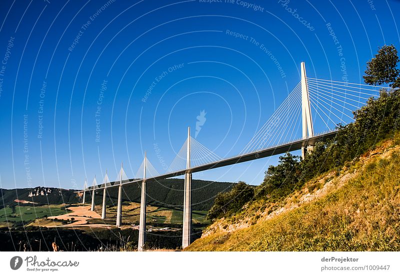 The Millau Viaduct Vacation & Travel Tourism Trip Far-off places Freedom Sightseeing Environment Landscape Field Hill Transport Traffic infrastructure Motoring