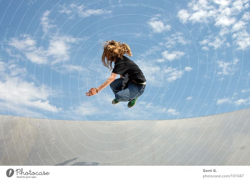 High Flying Jump Sky Blue A Royalty Free Stock Photo From Photocase