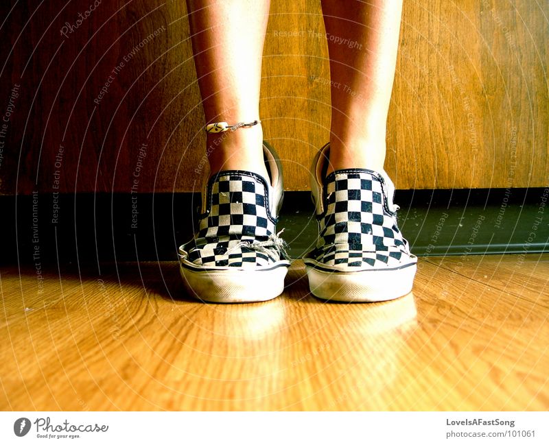 your feet in my shoes? Wood flour Kitchen legs tan anklet bare feet checkered slip ons tip toe brown symmetry calf Calves bright sunlight sunshine