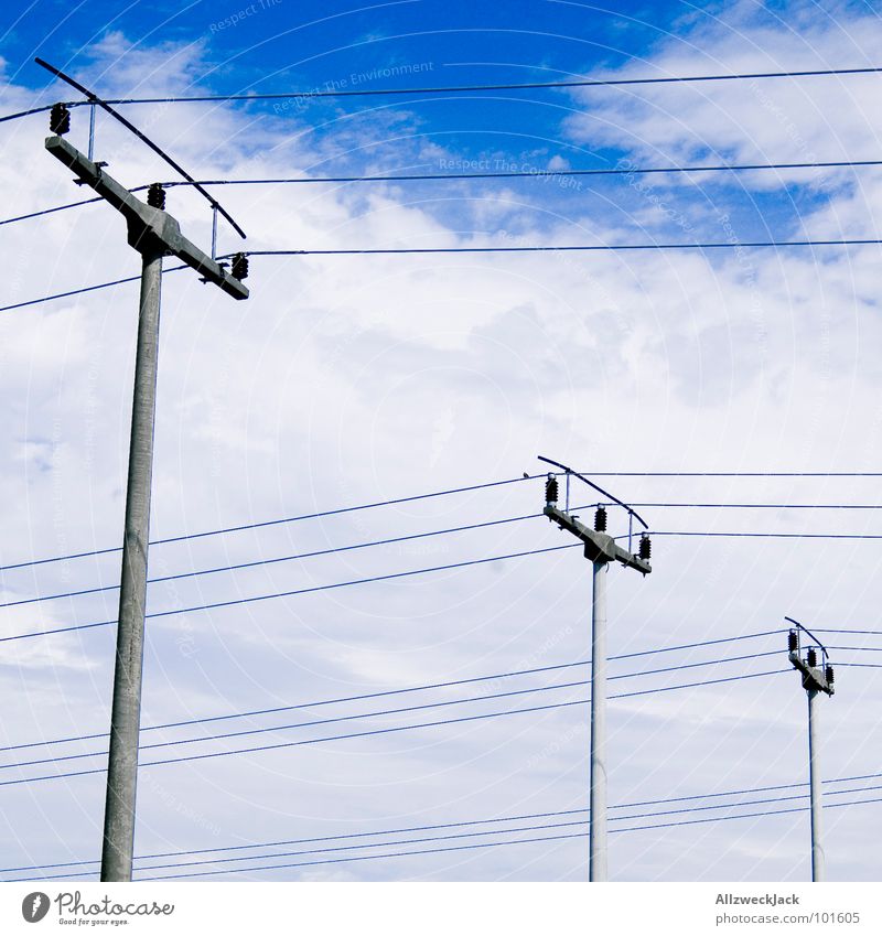 XXL clotheslines Electricity Electricity pylon High voltage power line Power transmission Connect 3 Clothesline Hang up Clouds