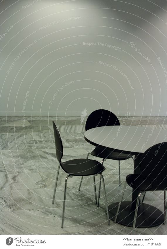 meeting Table White Meeting Cold Black Empty Calm Light Store premises Waiting room Time Gray Communicate Chair Room Date Marble Stone Loneliness Round