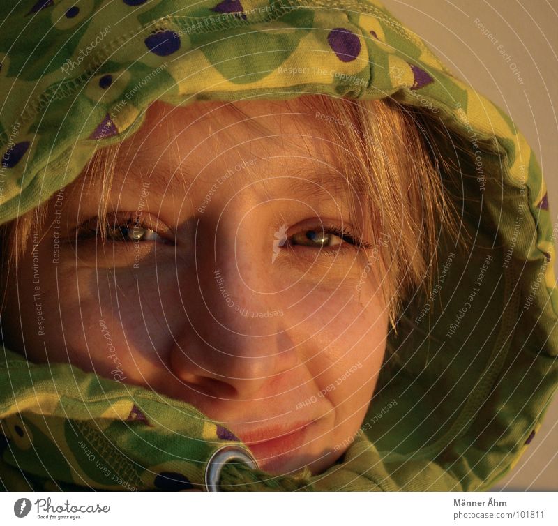 Dusk. Woman Hooded (clothing) Head Face Portrait photograph Face of a woman Young woman 18 - 30 years Looking into the camera Smiling Congenial
