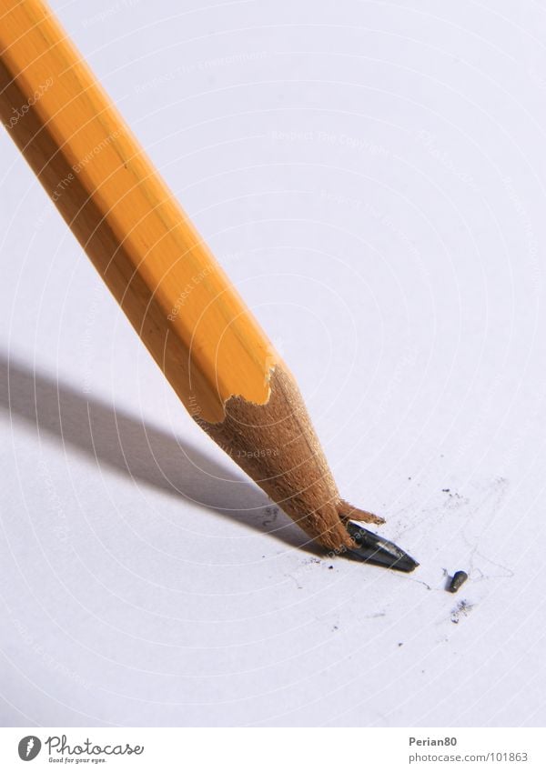 ABORT! (Mine accident II) Pencil Broken Close-up Macro (Extreme close-up) pencils Orange break Fragment Write writing tool Disaster Pencil lead