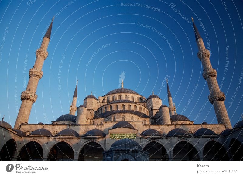 Blue Mosque Istanbul Minaret Near and Middle East Islam Religion and faith Deities Exterior shot Wide angle Pol-filter Historic House of worship Might