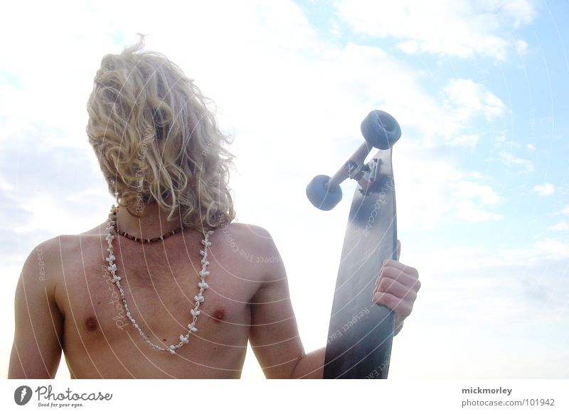Lord Longboard Summer Beach Rock'n'Roll Mussel Naked Upper body Surfboard Hippie Sports Playing Sun String led zeppelin robert plans wave Nipple Skateboard