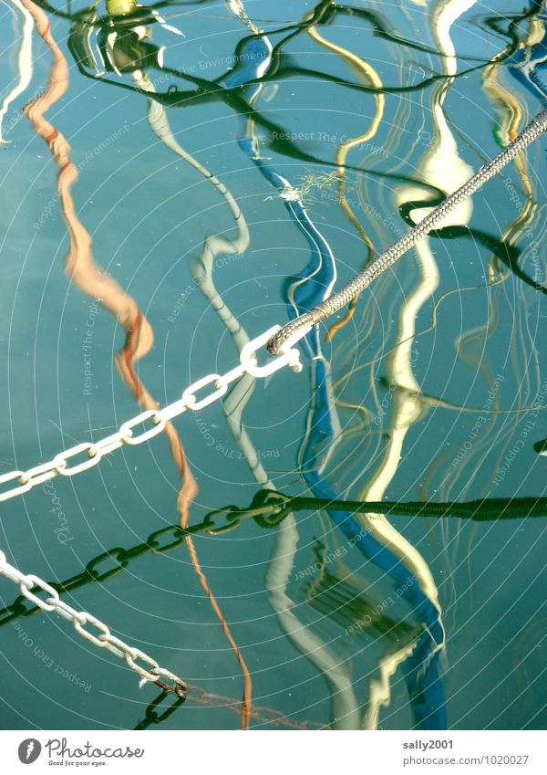 wavering... Water Lake Navigation Harbour Yacht harbour Rope Movement Hang Tug-of-war Exceptional Fluid Maritime Chain Chain link Stagger Shaky Surrealism