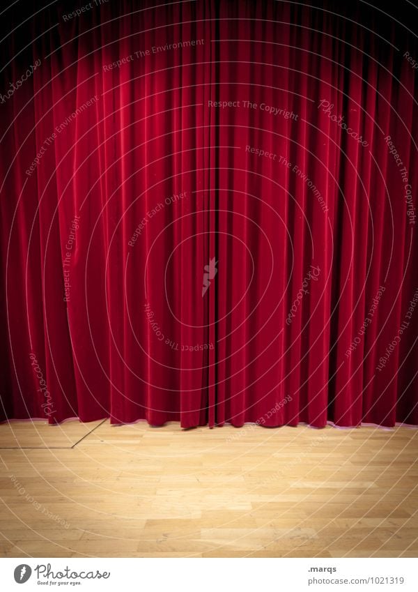 The stage of the world Entertainment Event Stage Shows Theatre Opera Media Cinema Drape Red Anticipation Curiosity Folds Velvet Colour photo Interior shot