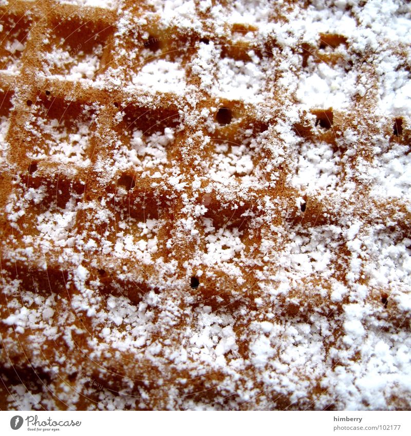 waffle time Waffle Sweet Sugar Dessert Nutrition Dough Candy baked Corner raspberryoni Baking Confectioner`s sugar Close-up Deserted