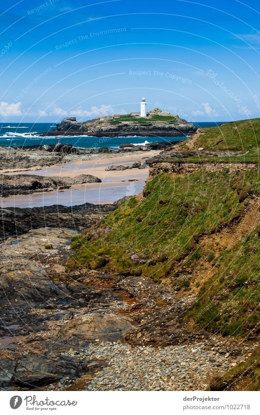 Lighthouse at low tide in Cornwall Vacation & Travel Tourism Trip Far-off places Freedom Environment Nature Landscape Plant Animal Spring Beautiful weather
