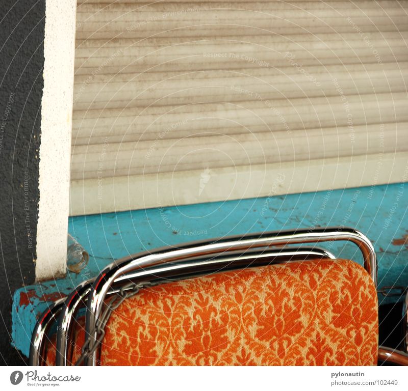 Following the 70s Seventies Retro Cloth Window Window board Pattern Turquoise White Gray Roller blind Café Lean Furniture Chair Backrest Metal d80 Orange Colour