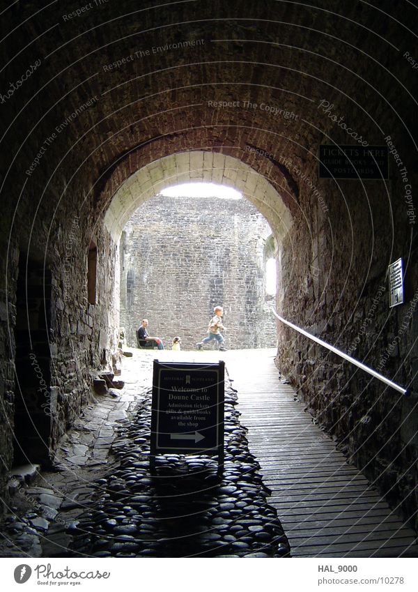 main entrance Passage Light Tunnel Entrance Scotland Architecture Knight of the coconut Castle