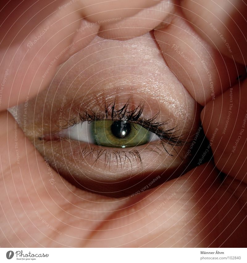 instant Hand Eyelash Green Search Eye colour Tunnel Woman Concentrate Communicate Eyes Looking Snapshot