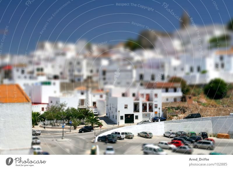 mini village Tilt-Shift Small Miniature Bird's-eye view Andalucia Village Europe Summer tilt Pattern Surrealism model building landscape miniature landscape