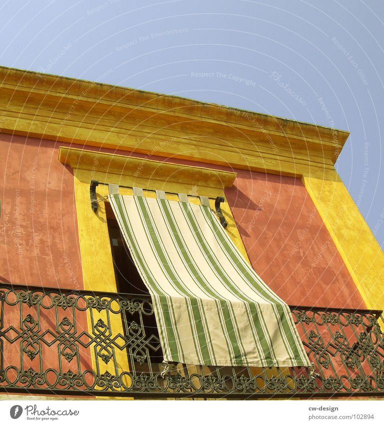 THOUSAND AND ONE NIGHTS Drape Curtain Gold border Balcony India Terrace Yellow Red Multicoloured Screening Cloth Stripe Striped Linearity Foreign countries