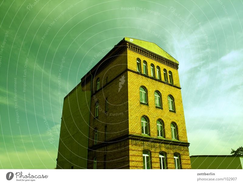 house House (Residential Structure) Office building Old building Story Facade Window Monolith Clouds Cirrus Architecture Berlin Might Sky