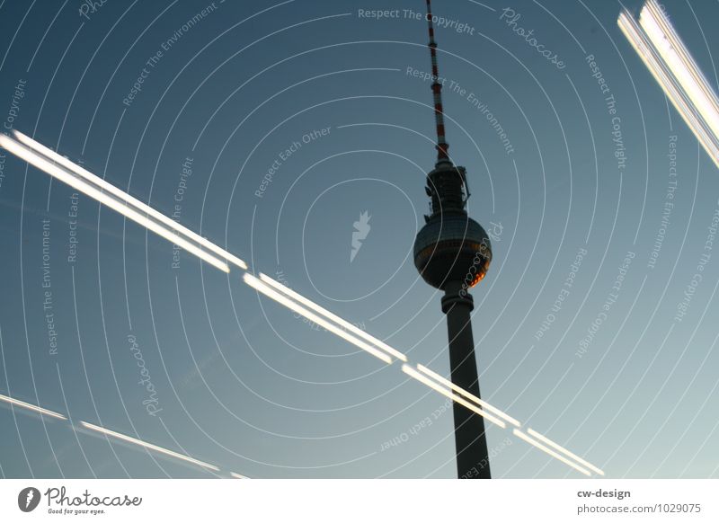 tilted position Cloudless sky Beautiful weather Berlin Downtown Berlin Town Capital city Skyline Tower Manmade structures Building Architecture Antenna