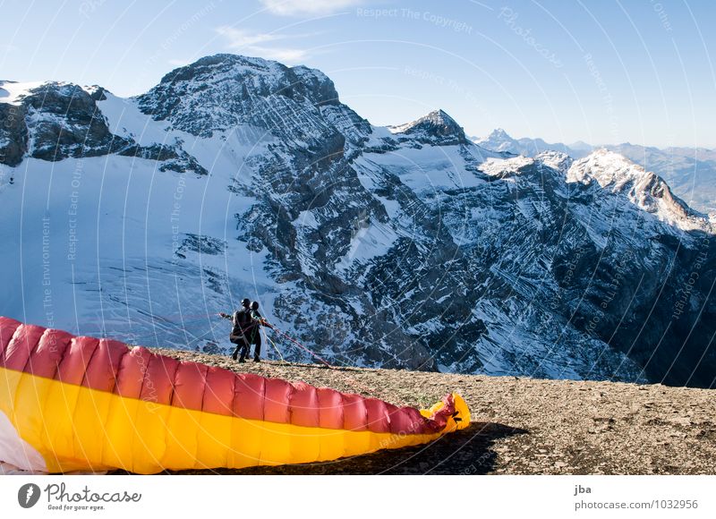 launch Lifestyle Calm Leisure and hobbies Trip Freedom Winter Snow Mountain Sports Paragliding Paraglider Sporting Complex Nature Landscape Autumn
