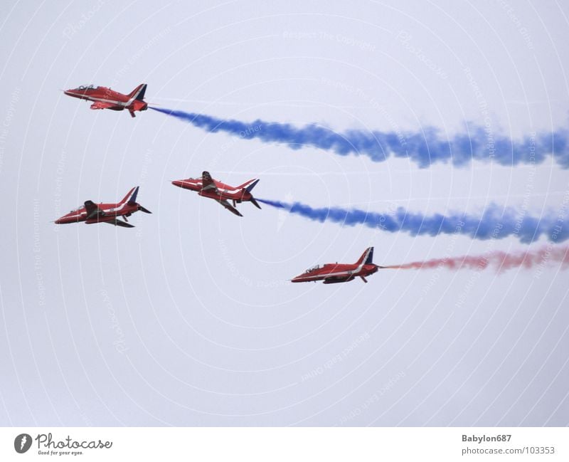 Colour flight No.1 Airplane Aerobatics England Shows Sky Aviation flying squadron