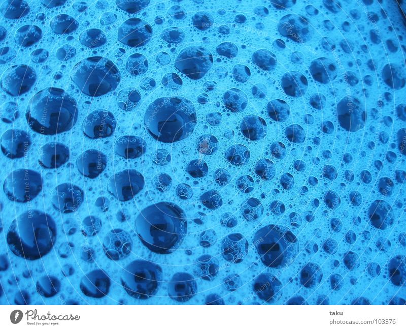 bubbles Foam Glimmer Reflection Water Blue Air bubble Maximum Background picture Water reflection Surface structure Surface tension Surface of water Point