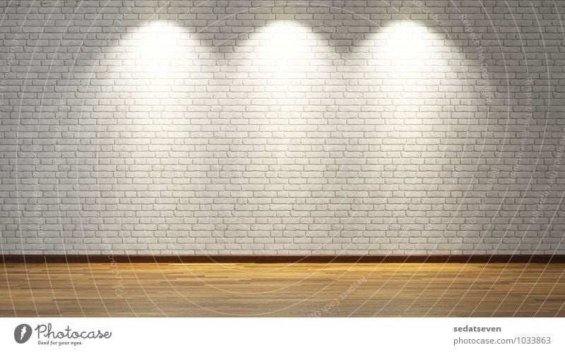 3D rendering white brick wall Design Lamp Building Architecture Stone Concrete Old Dirty Brown Gray White White Room parquet Consistency wood background block