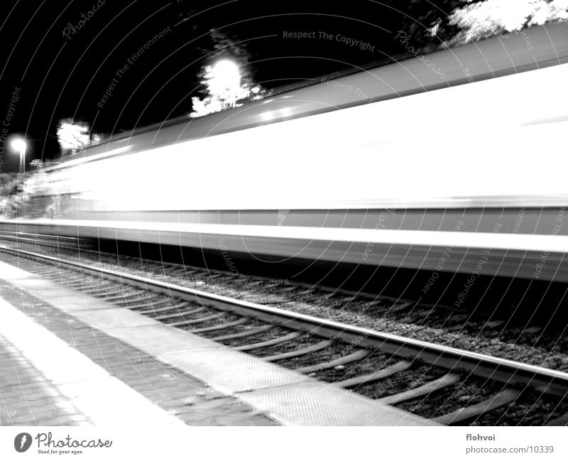 Step by step 2 Railroad Night Long exposure Vacation & Travel Railroad tracks db Station short encounter on the double