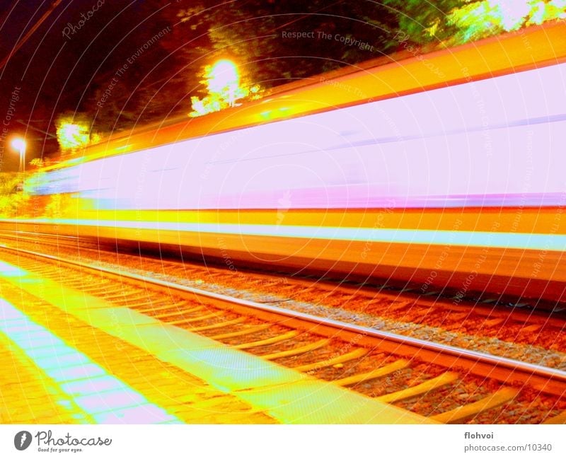 Step by step 3 Railroad Night Long exposure Vacation & Travel Railroad tracks db Station short encounter on the double