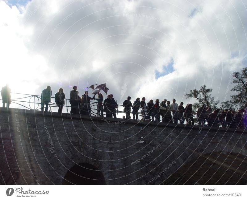 flying boxes Weimar Clouds Silhouette Group Bridge star bridge freshmen flying boats Sun Shadow Profile