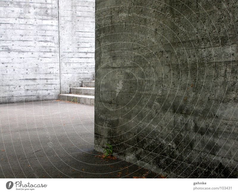 Stairs around the corner I Concrete L Church Old Hard Light Difference Expectation Mysterious Hope House of worship Architecture Detail boarded Corner architect