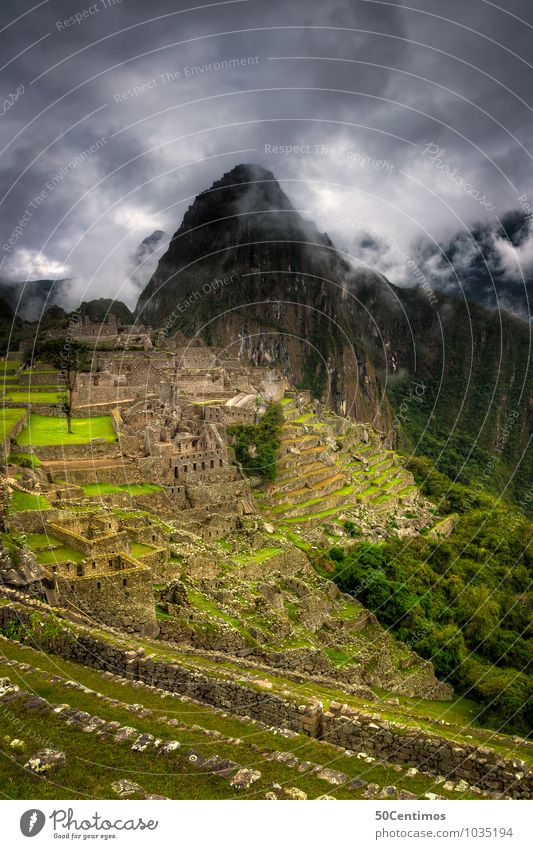 Clouds over Machu Picchu Vacation & Travel Tourism Adventure Far-off places Mountain Environment Landscape Climate Bad weather Fog Plant Field Virgin forest