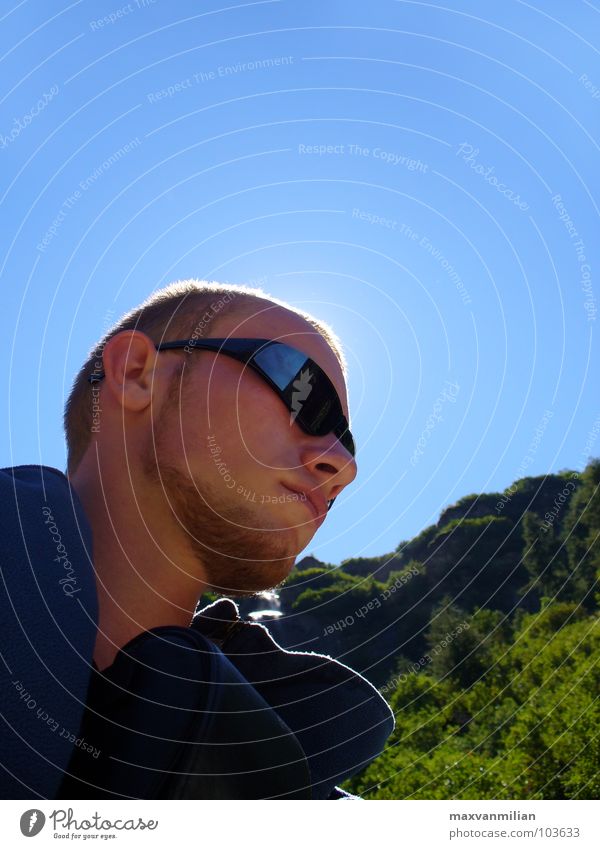 EGOshooting II Sunglasses Hiking Silhouette Dream Switzerland Sky Blue Mountain Profile