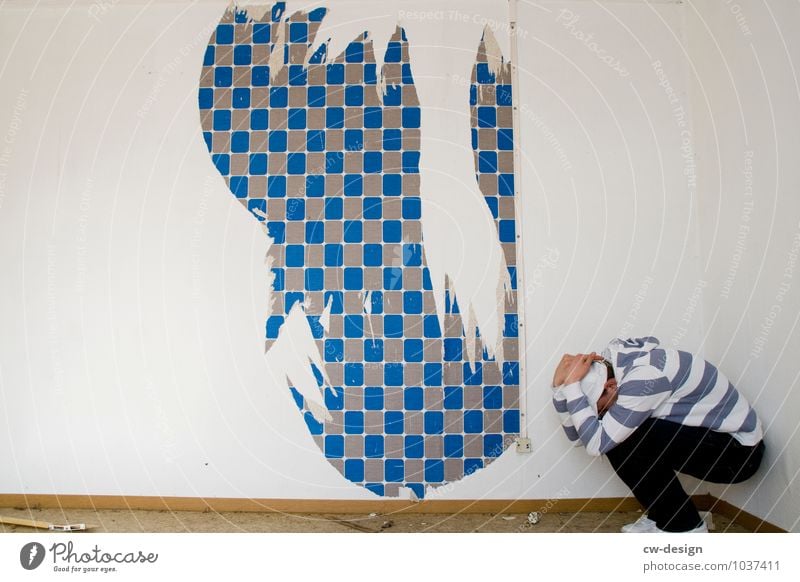 Patterned person to pattern Man Blue masculine