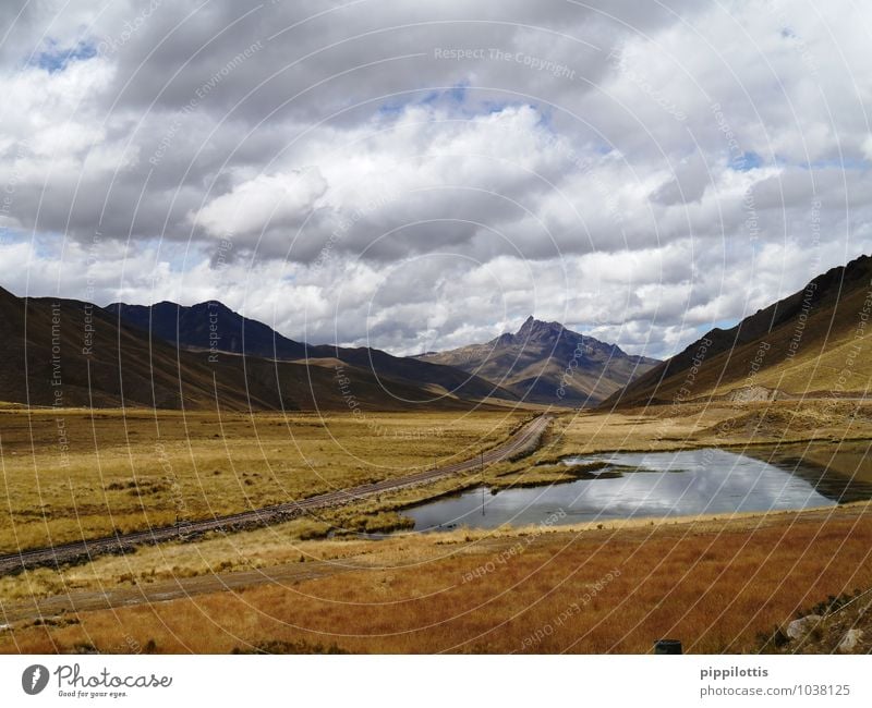 Landscape in Peru Nature Earth Water Sky Clouds Horizon Weather Mountain Peak South America Esthetic Far-off places Calm Hope Wanderlust Adventure Loneliness