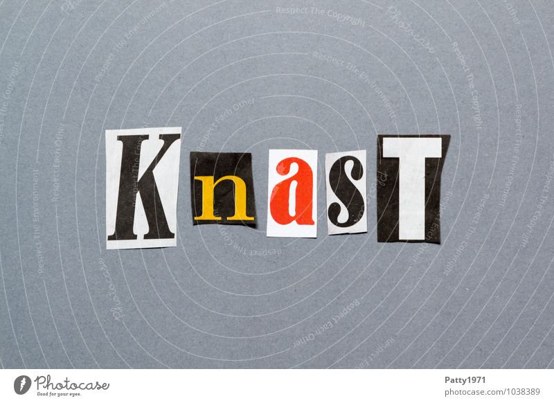 KNAST Print media Newspaper Magazine Penitentiary Sign Characters Typography Guilty Claustrophobia Society Captured Confine Jail sentence Collage Word Text