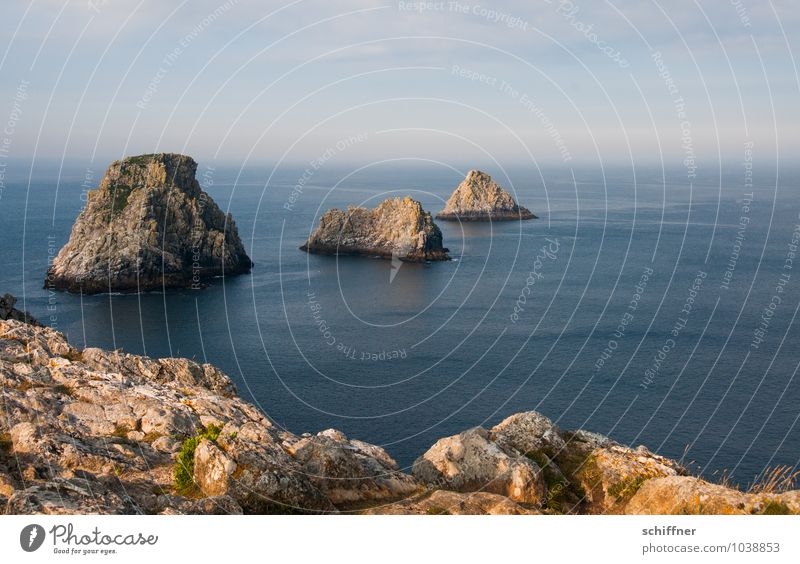 Durable Stepstones Environment Nature Landscape Sky Clouds Beautiful weather Rock Waves Coast Bay Fjord Ocean Exceptional Rock formation Steep Steep face