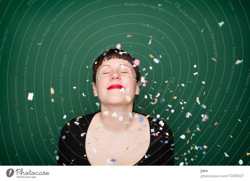 confetti series "green" Joy Happy Life Well-being Night life Party Feasts & Celebrations Carnival New Year's Eve Birthday Human being Young woman