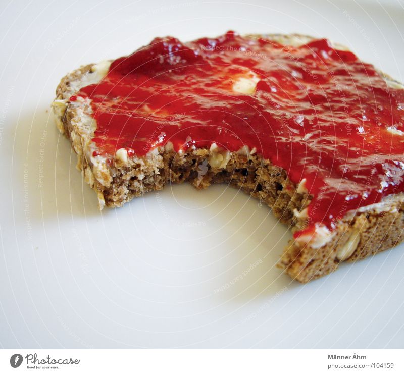 Morning seduction Breakfast Bread Jam Forest fruit Sweet Self-made Butter Wholewheat Nutrition Delicious To enjoy Grain Arise Sunday Icebox Red Plate Fruit