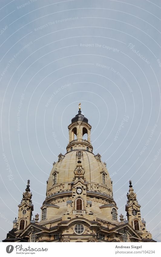 Frauenkirche once again Dresden Saxony Sandstone Domed roof Historic Renewal World War Destruction Reconciliation Stone cupola Gray House of worship Old town