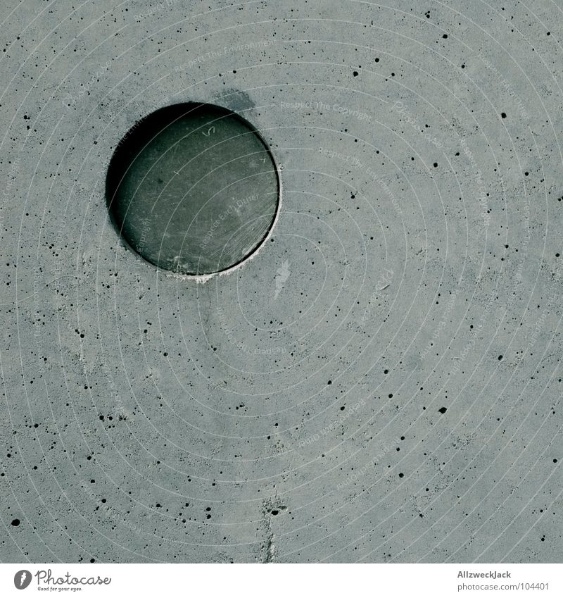 The round and the square Concrete Round Sharp-edged Gray Cold Cavernous Porous Cement Wall (building) Square Left Minimalistic Simple Beautiful Comforting