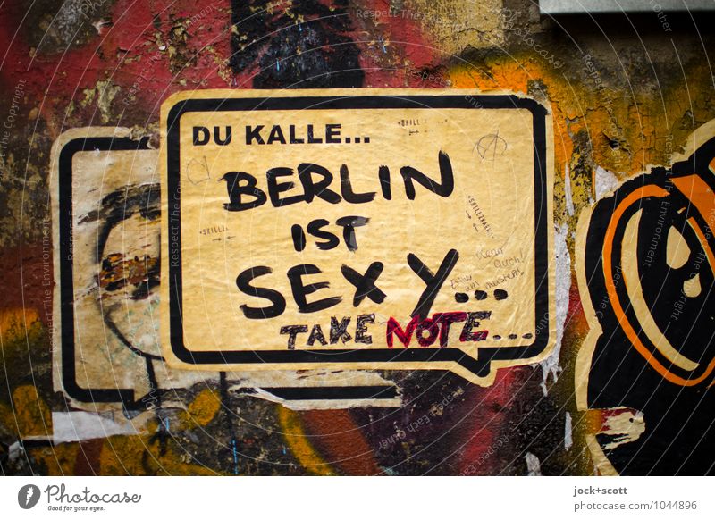 Bernd & Kalle Style Subculture Street art Typography Comic Berlin Wall (building) Speech bubble Figure of speech To talk Original Positive Trashy
