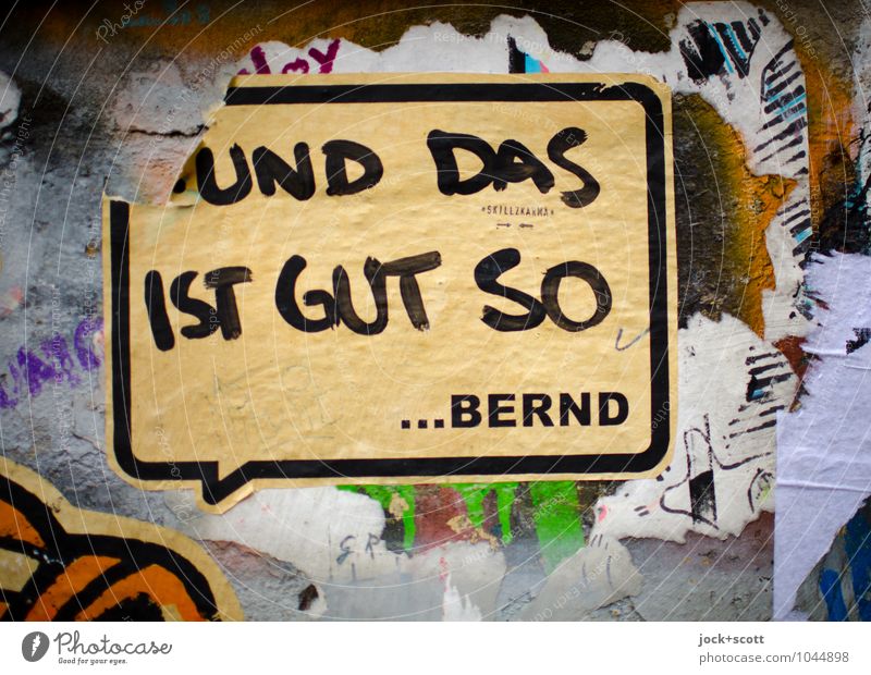 Kalle & Bernd Style Subculture Street art Typography Comic Berlin Wall (building) Paper Graffiti Speech bubble Figure of speech To talk Original Positive Trashy