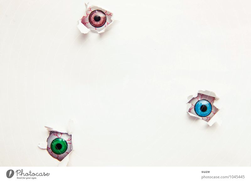 Just look, don't touch! Design Leisure and hobbies Handicraft Decoration Hallowe'en Eyes Paper Observe Cool (slang) Simple Creepy Bright Small Funny Naked