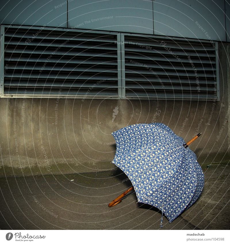 MY UMBRELLA [K*LAB*] Asphalt Backyard Umbrella Things Crime weapon Storm Gale Passion Predict Trashy Pattern Retro Protection Dark Dangerous Weather concrete