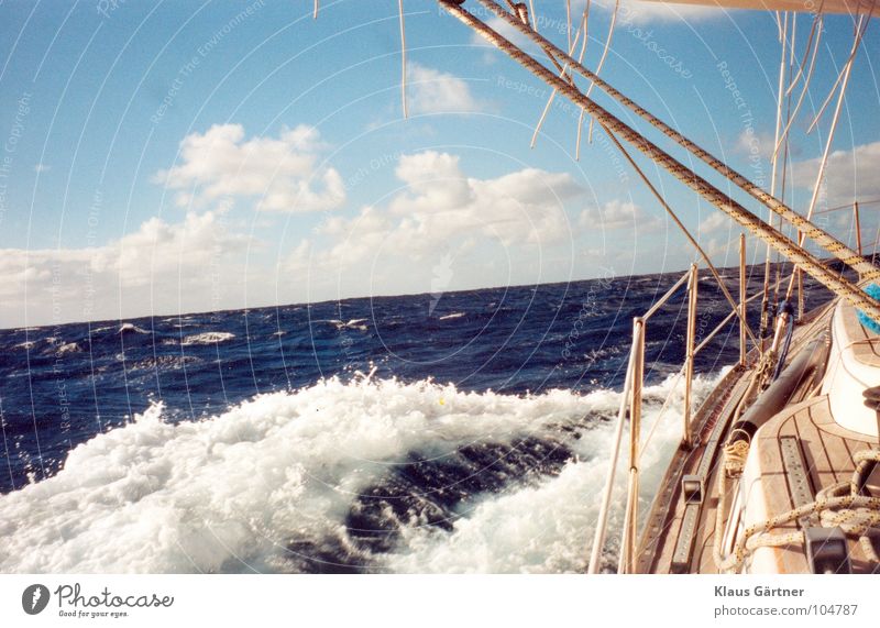 Go West - across the Atlantic to St. Lucia Atlantic Ocean Waves Sailing Aquatics Sailboat Wind force 5 Bft. sailing trip