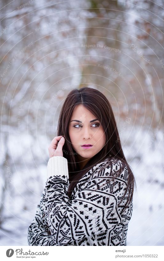 /// Feminine Young woman Youth (Young adults) 1 Human being 18 - 30 years Adults Environment Nature Winter Snow Brunette Beautiful Cold Colour photo