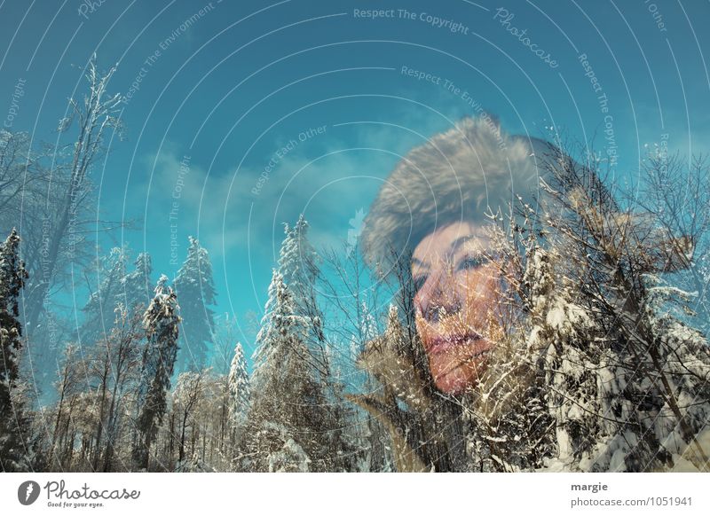 Winter longing: Portrait of a young woman with winter cap Healthy Vacation & Travel Snow Winter vacation Feminine Young woman Youth (Young adults) Woman Adults
