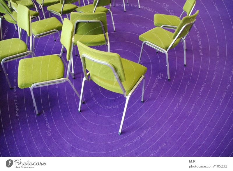 Chair company 1 Carpet Green Bright green Violet Gaudy Colour Multicoloured Muddled Chaos Contrast Visitor Guest Sit Stand Comfortable Invite Bolster Meeting