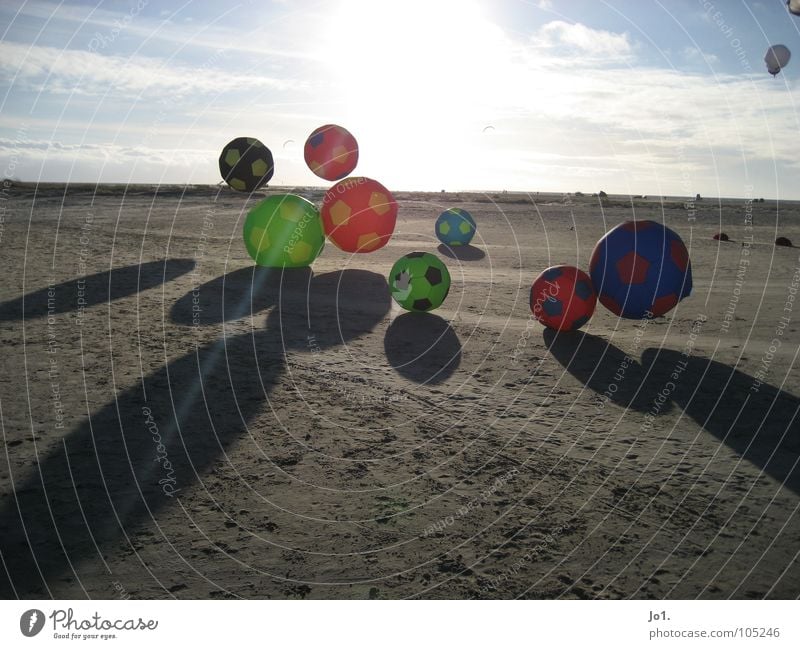 SUNBALL Beach Horizon Leisure and hobbies Playing Summer Sun Ball Dragon Back-light Shadow play Foot ball Many Multicoloured Floating Hover Large Small Deserted