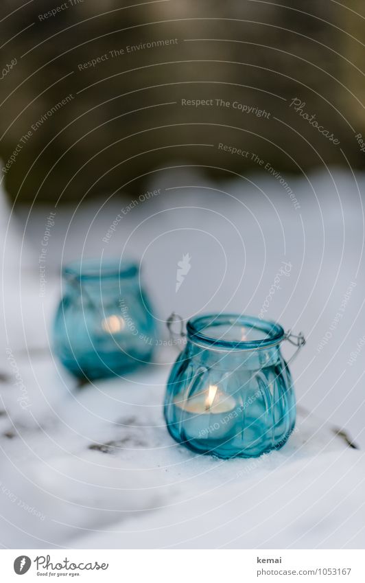 All the small things (4) Glass Lifestyle Winter Snow Living or residing Decoration Tea warmer candle Candle Candlelight Light Glittering Cold Beautiful
