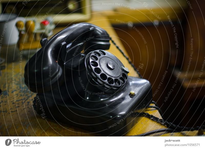 RingRing Ringing ring Design Office Telephone Collector's item Rotary dial Desk Stamp Plastic Elegant Retro Black Authentic Communicate Nostalgia Quality